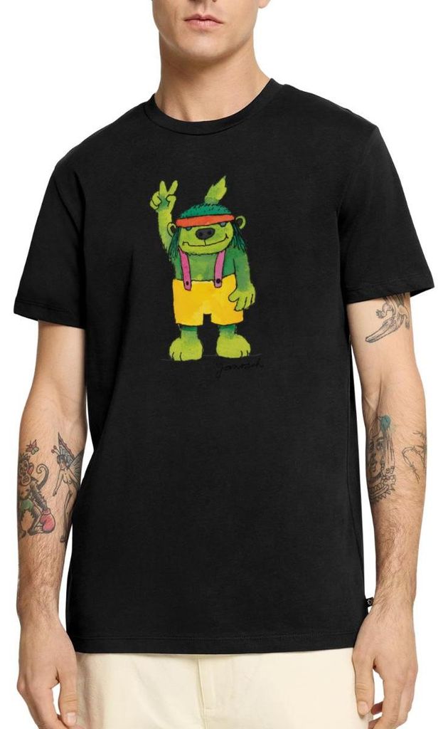 Spreadshirt Janosch Emil der Grünbar Peace Männer Premium T-Shirt, M, Schwarz