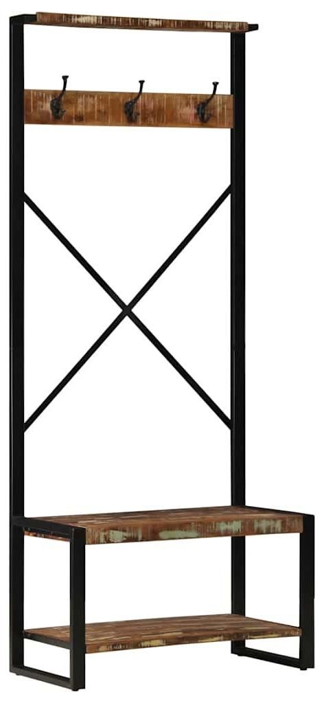 Kleiderständer Mehrfarbig 80x40x190 cm Altholz Massivholz