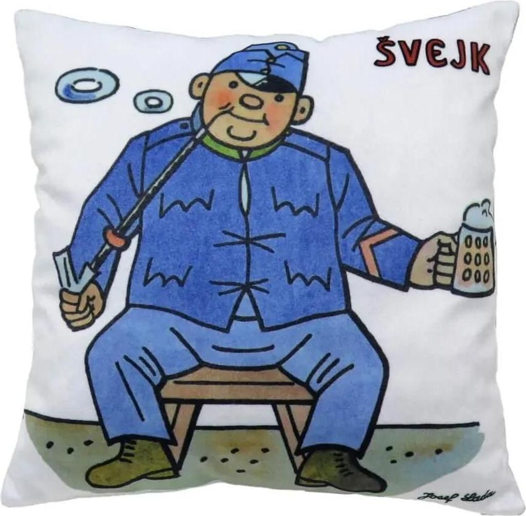 Kissen 25x25 cm, Svejk mit einem Pintglas