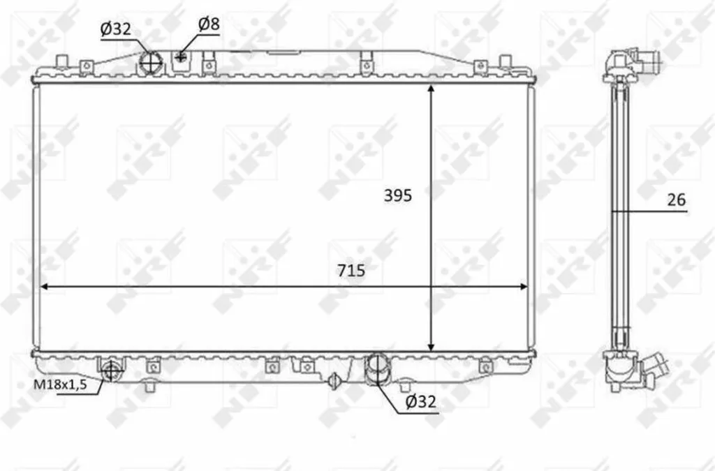 Radiateur de refroidissement pour voiture Accord VII version NRF