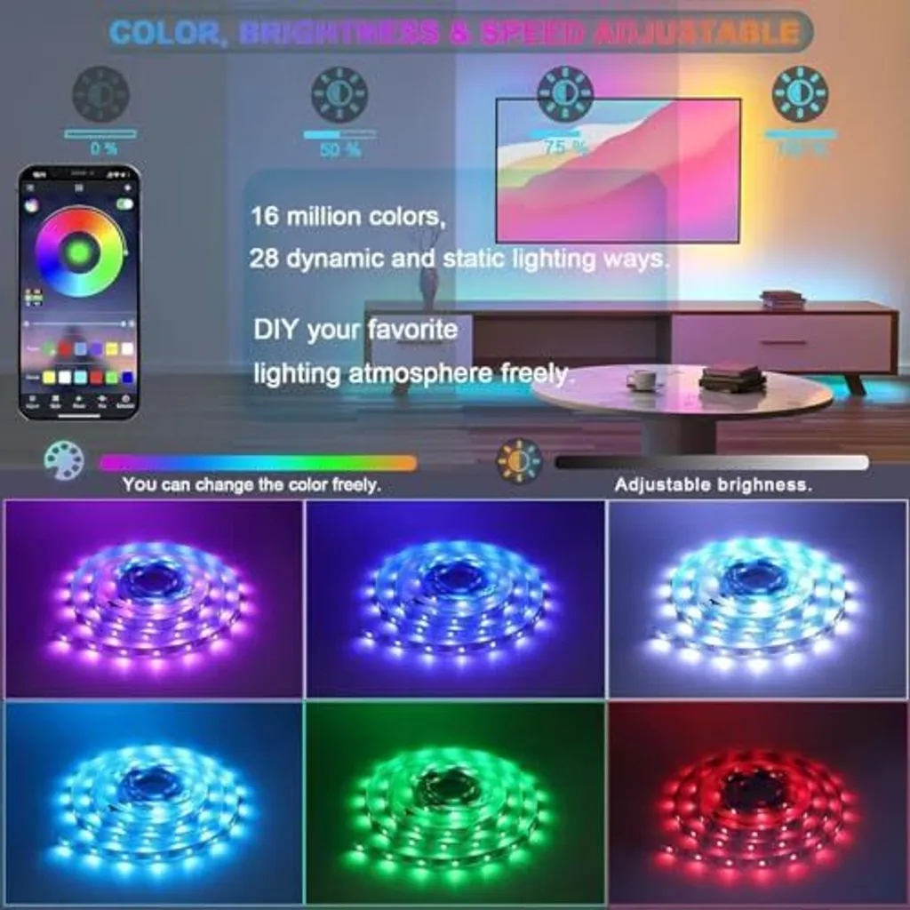Striscia LED 3m Meiyue con Sensore PIR RGB Set da 2 - Smart Home - 5