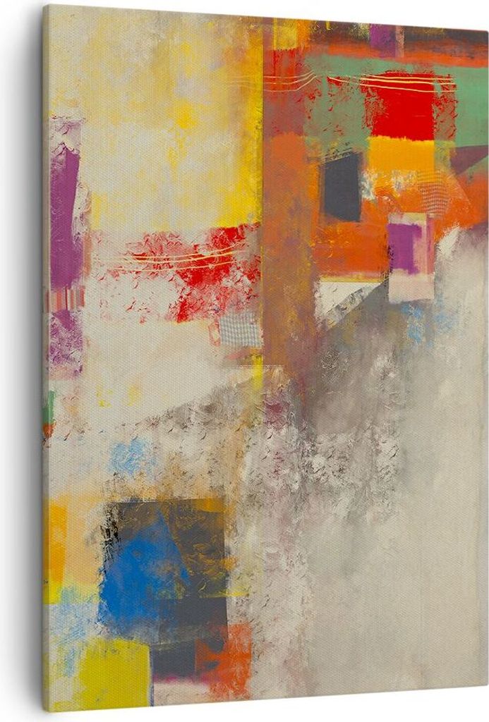 Bild auf Leinwand - Leinwandbild - Einteilig - Abstraktion die Farben modern - 50x70cm - Wand Bild - Wanddeko - Wandbilder - Leinwanddruck - Wandde...