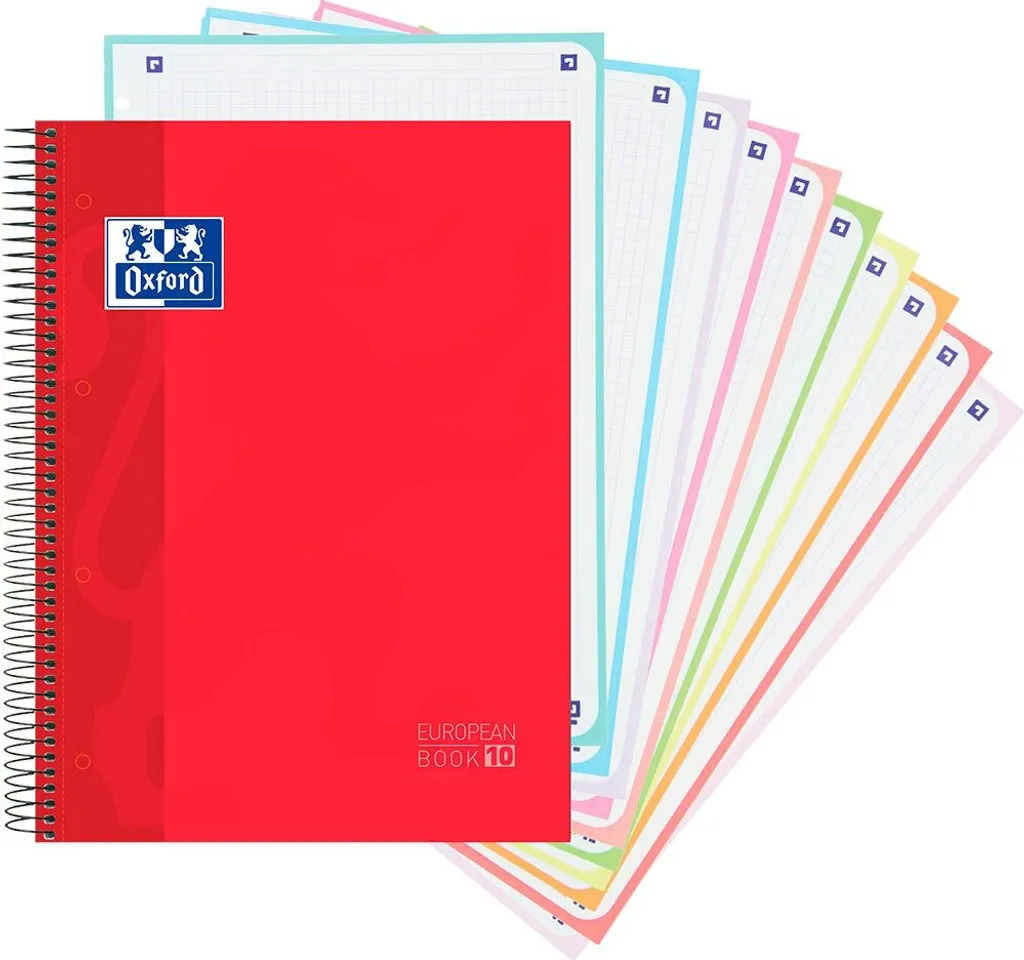 Oxford Hamelin Carnet A4 Grille 5x5 avec Couverture Transparente 10 Couleurs