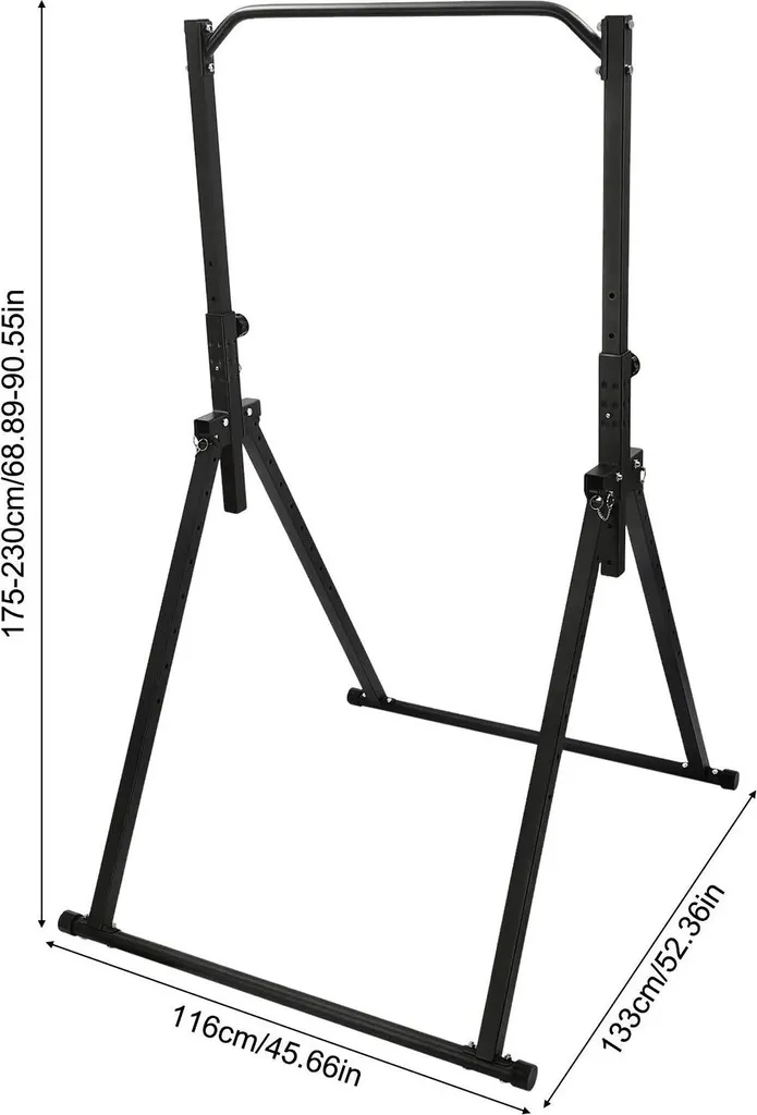 Barre de traction stable et pliable pour petits espaces - Noir mat - 4