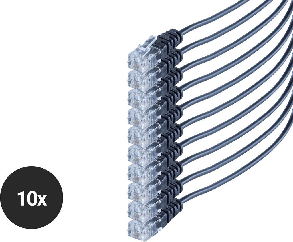 Telefon/-Westernkabel, Rund RJ11 Kupfer VE10, 1,5m