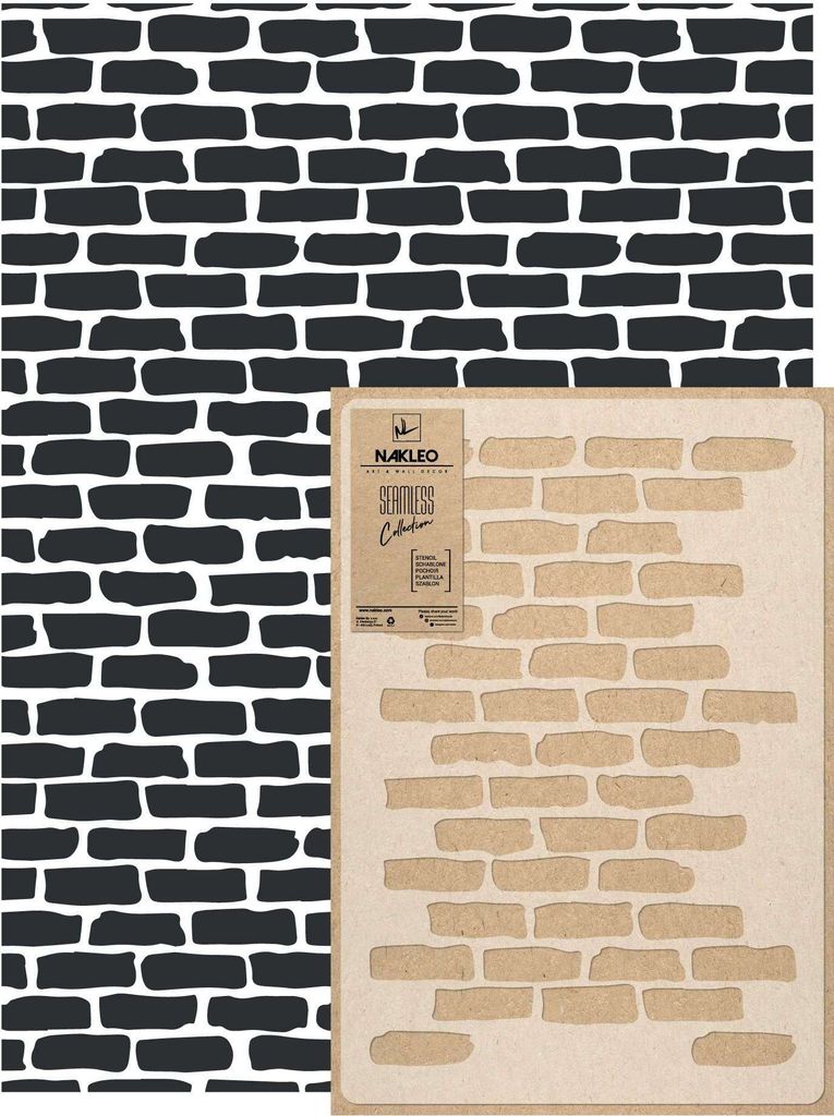 Wandschablone Groß Muster, Malschablone 59x95 cm Ziegelwand Produktbild 