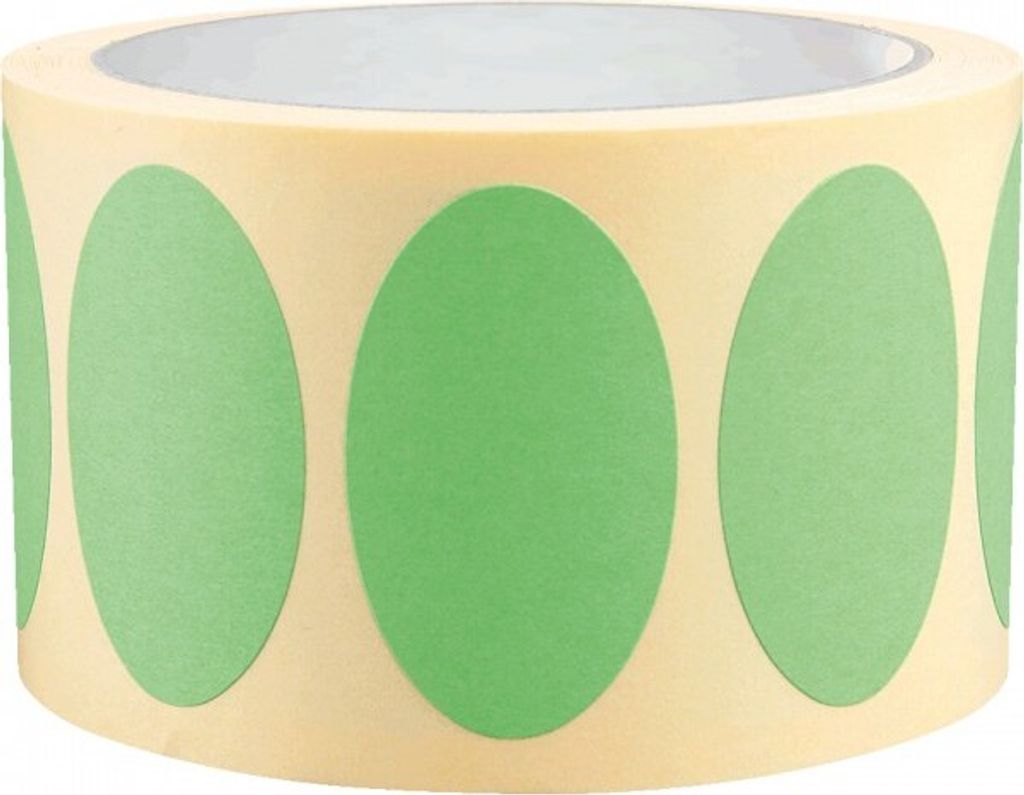 Dreifke Aufkleber I Etikett, beschriftbar, oval, grün, Haftpapier, ablösbar,...
