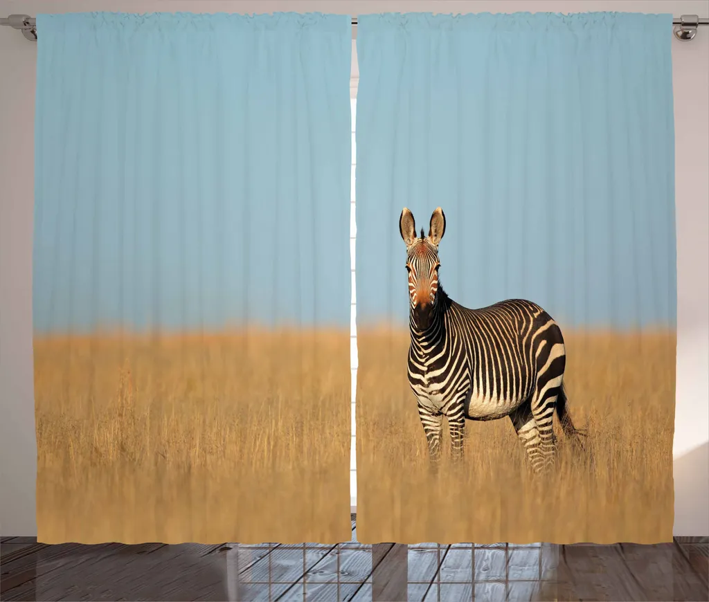 Tenda Camera da Letto ABAKUHAUS Zebra 280x245: Multicolore e Lavabile