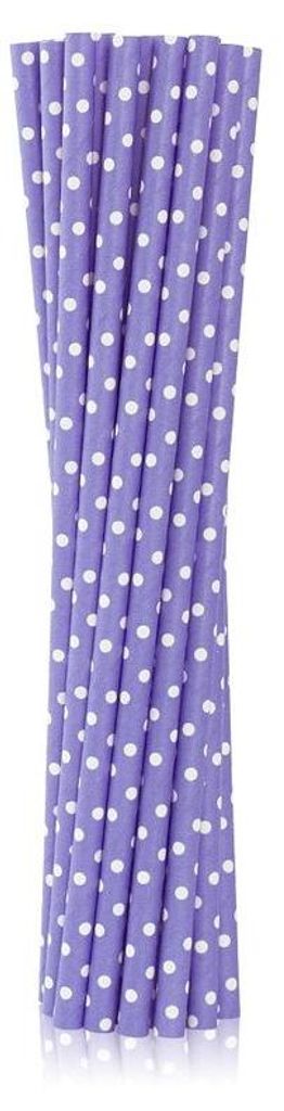 12 Papier Trinkhalme / Strohhalme lila Produktbild 