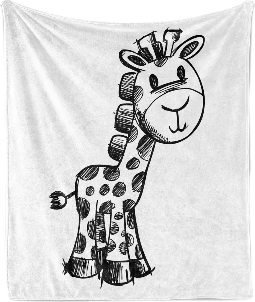 Regalo Morbido: Coperta ABAKUHAUS Giraffa 175x230 cm - Pile Grigio