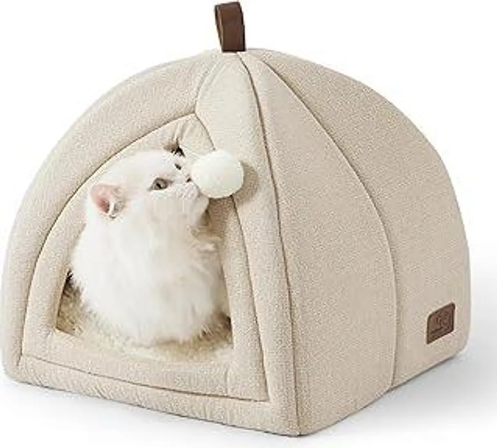 Cuccia per Gatti Grande Grotta 40x40x40cm - Casetta da Interno Beige