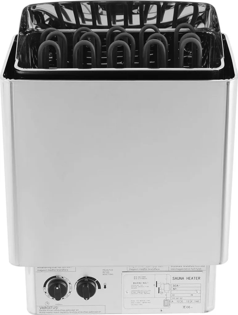 Poêle sauna 9 kW en acier inoxydable 304 avec thermostat 110 degrés