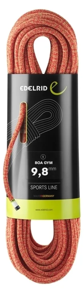 Corde pour escalade indoor Edelrid Boa Gym 9,8 mm Rouge-Vert en 40 m
