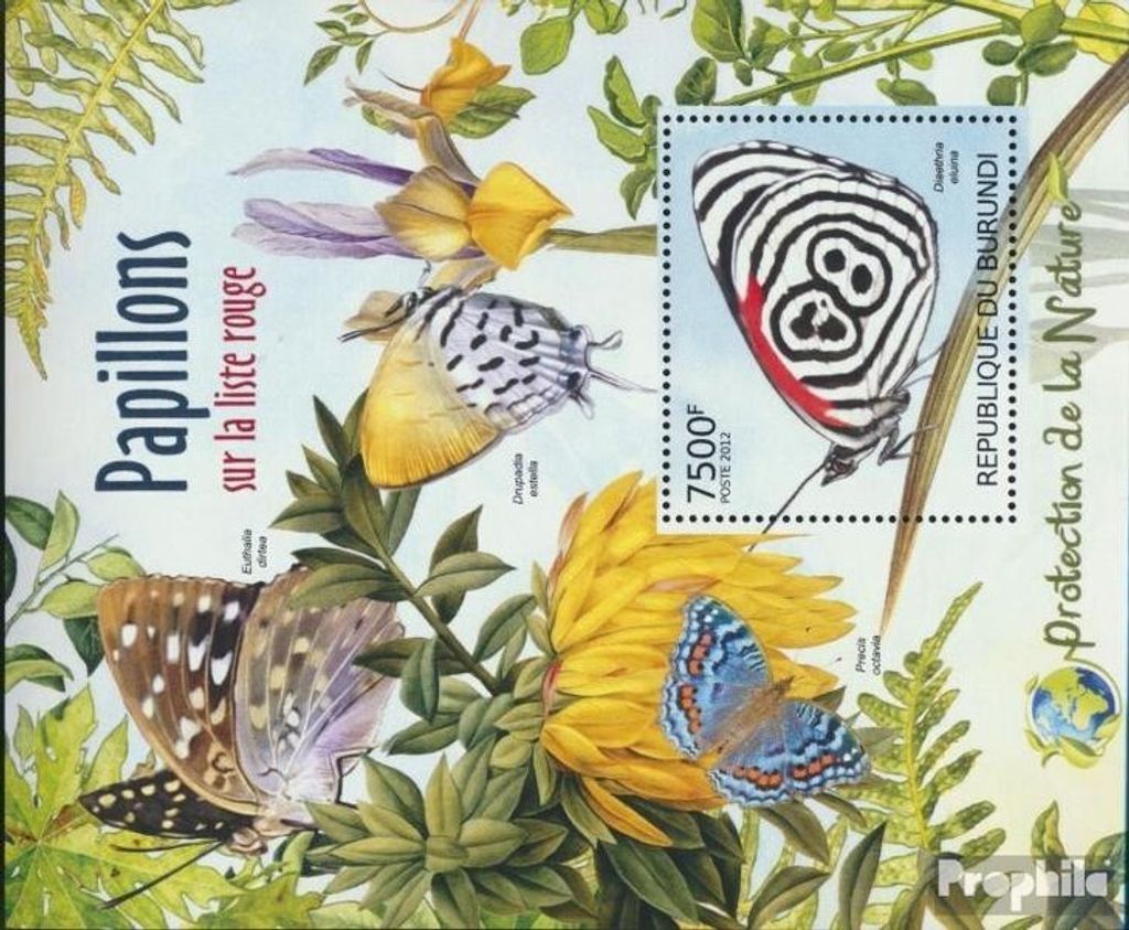 Briefmarken Burundi 2012 Mi Block232 (kompl.Ausg.) postfrisch Seltene Schmetterlinge