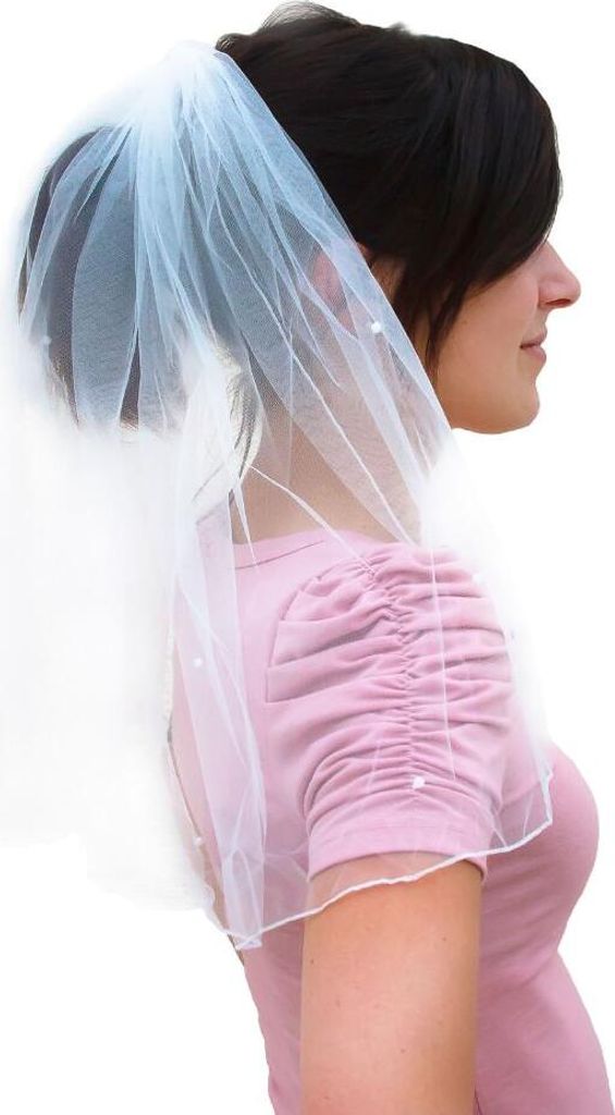Oblique Unique Brautschleier mit Haarkamm JGA Hochzeit Produktbild 