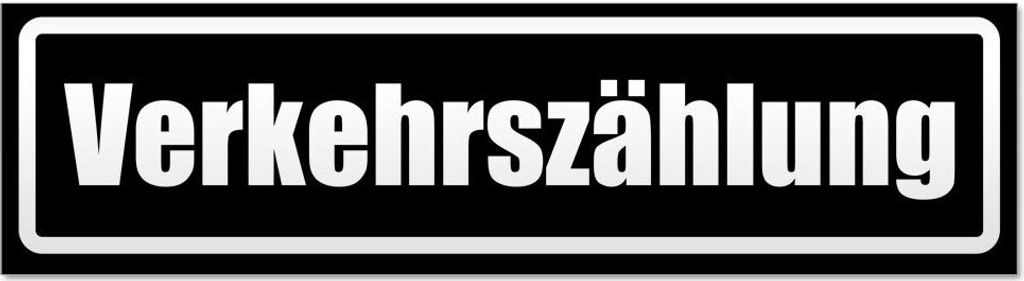 Kiwistar Verkehrszählung invertiert Magnetschild Schild magnetisch - 60cm Schwarz - Magnetfolie für Auto PKW Kfz