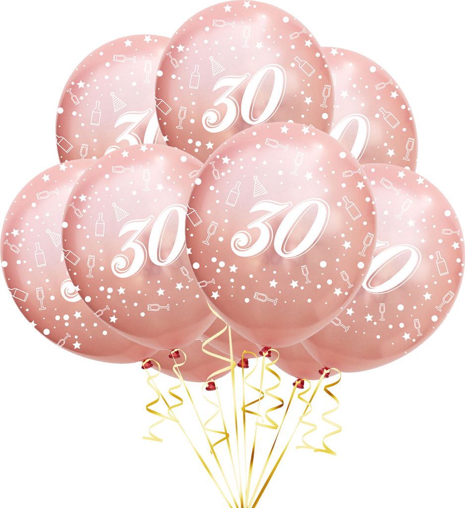 Oblique Unique Luftballon Set Zahl 30 für 30. Geburtstag Produktbild 