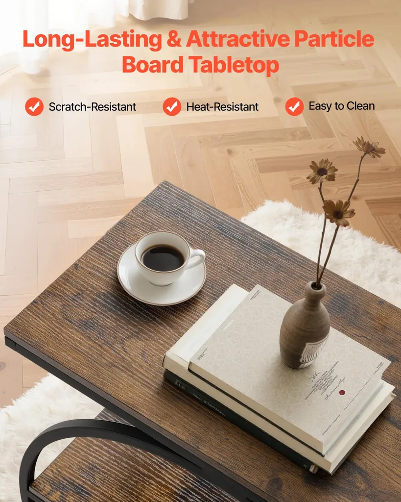 Table de Rangement Étroite pour Petits Espaces avec 3 Plateaux Ouverts