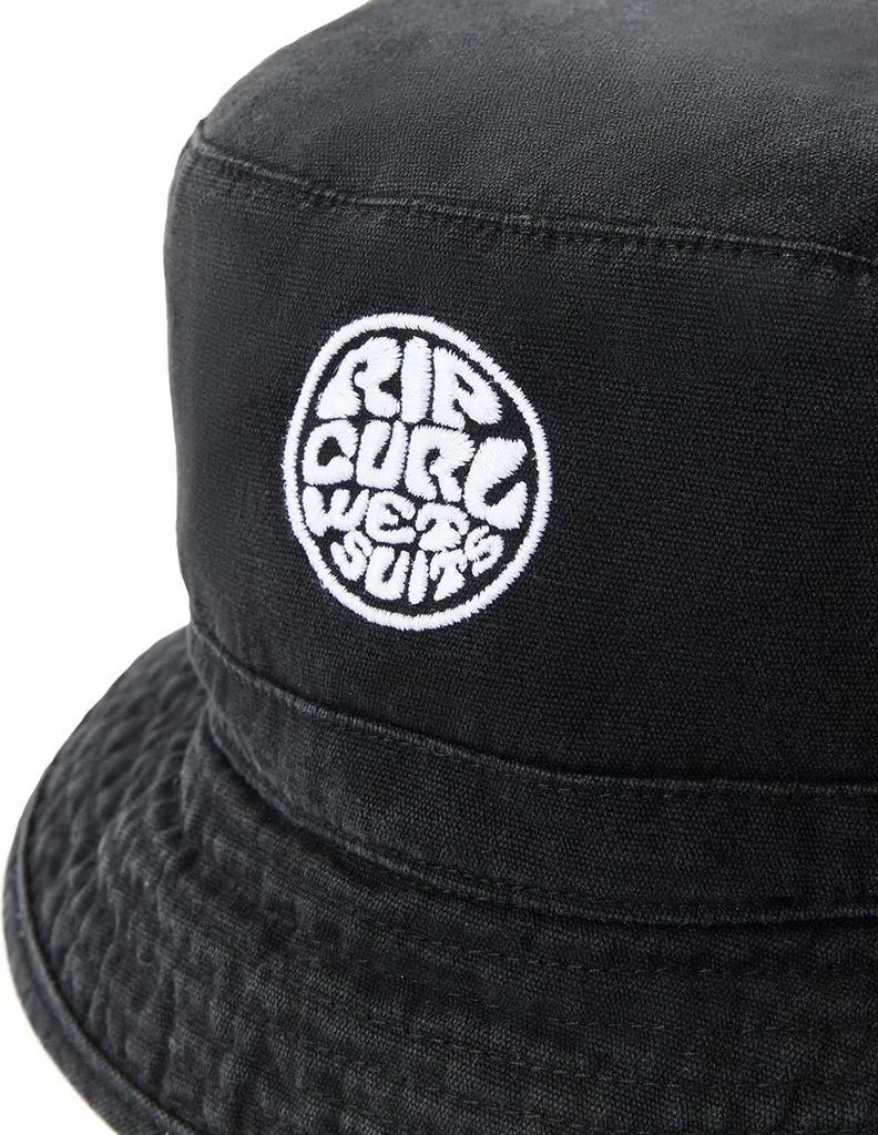 Chapeau Bob Homme Noir Rip Curl Wetty Icon Bucket Hat en Taille S/M Stylé