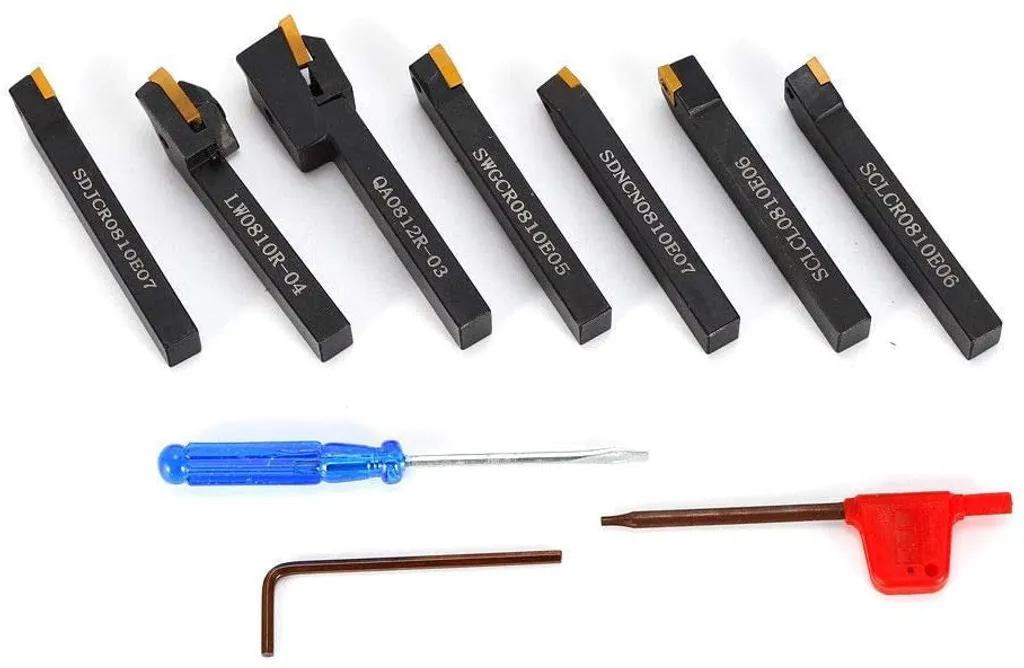Burins de tournage en acier robuste 8mm avec inserts carbure interchangeables - 4