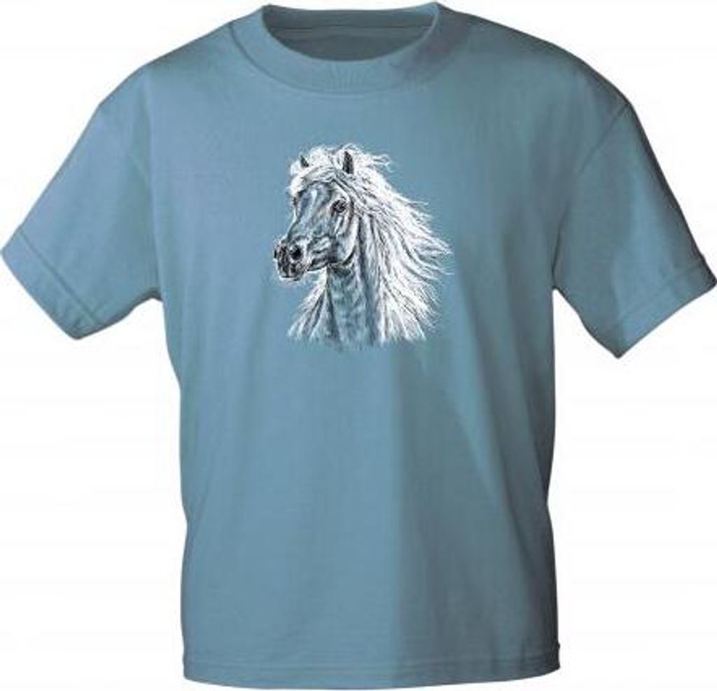 Kinder T-Shirt mit Print - Haflinger - 06953 - hellblau  - Produktbild 