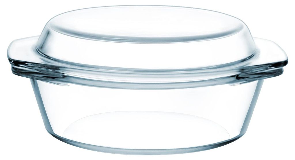 Glas-Auflaufform mit Deckel, 1 Liter, 15 cm, runde Glas-Auflaufform (mikrowellengeeignet, nicht geeignet für offenes Feuer, Herdplatte und Isolier...