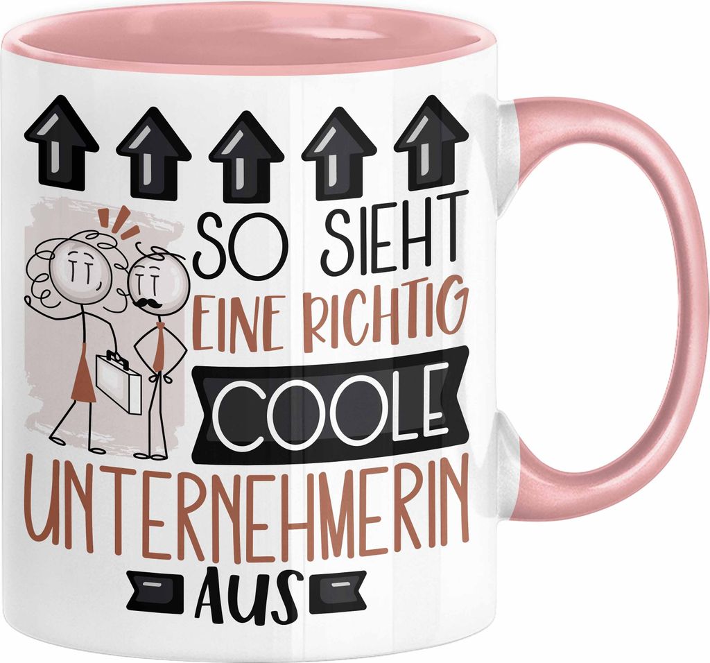 Unternehmerin Geschenk Tasse Lustig Geschenkidee für Unternehmerin Geburtstag So Sieht Eine Richtig Coole Unternehmerin Aus Frauen Spruch (Rosa)
