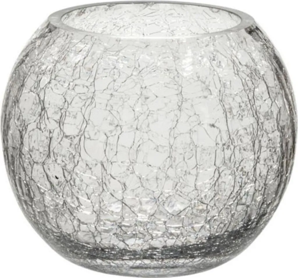 Bougeoir en Verre Craquelé Transparent J-Line - Décoration de Table