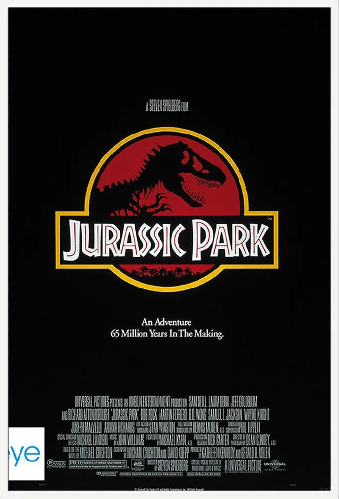 Décoration Murale Jurassic Park Affiche Géante sous Cadre Blanc Shinsuke®