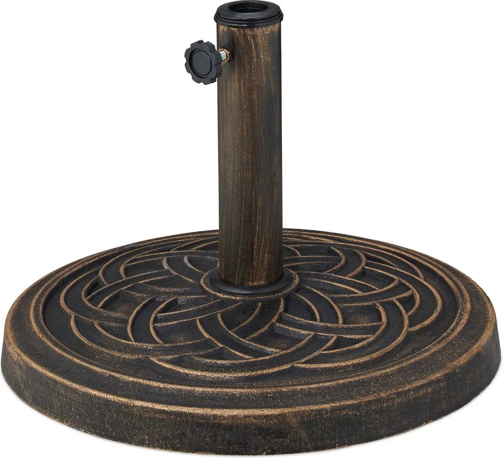 Pied de parasol universel stable pour mâts de 34 à 48 mm sans jeu