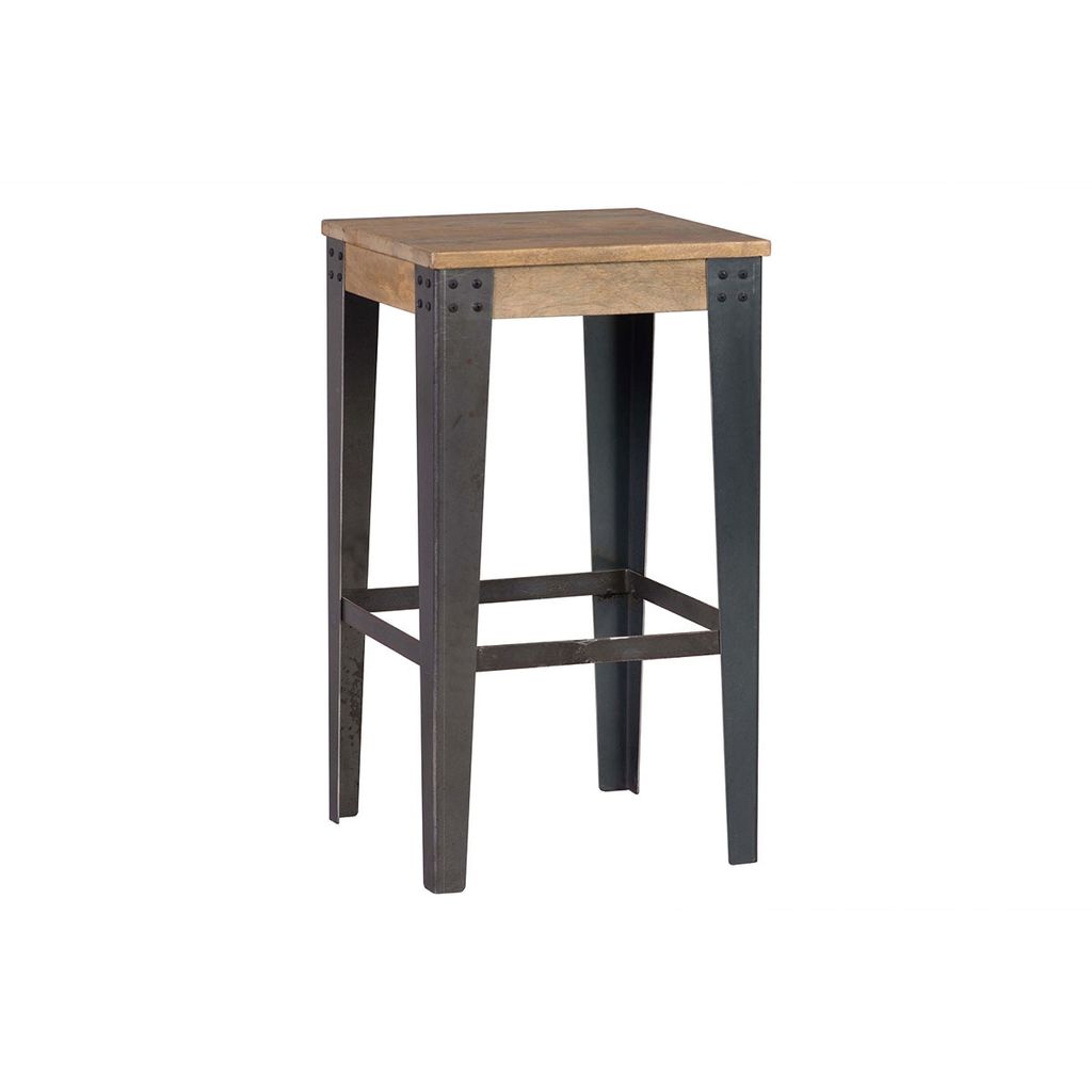 Miliboo - Industrieller Design-Hocker Metall und 65 cm Produktbild 