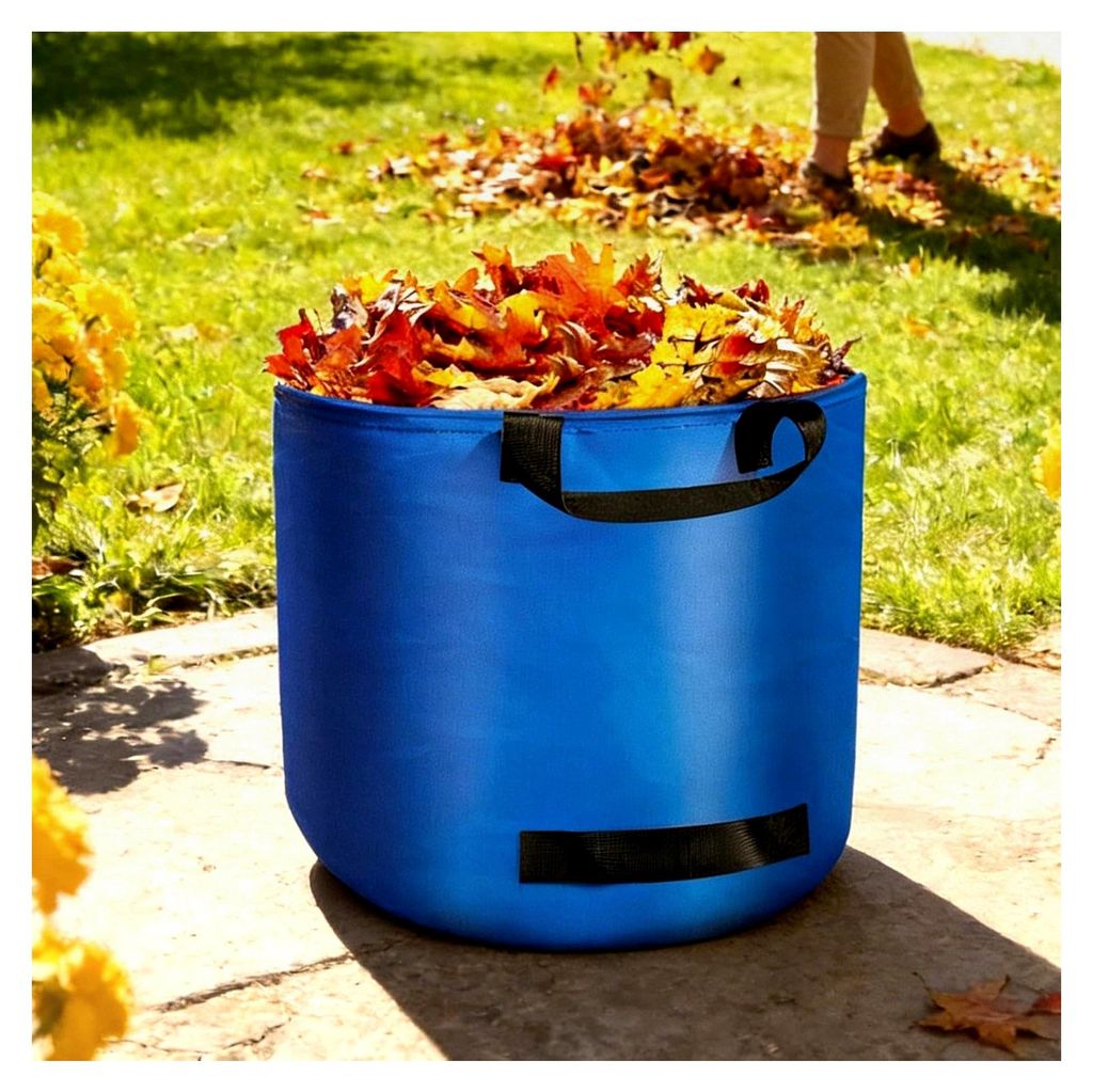 Garten-Müllbeutel – wiederverwendbare, faltbare Aufbewahrungstaschen mit Griffen, robust, großer Laubsack für Abfälle, Schutt, Grasschnitt, A...