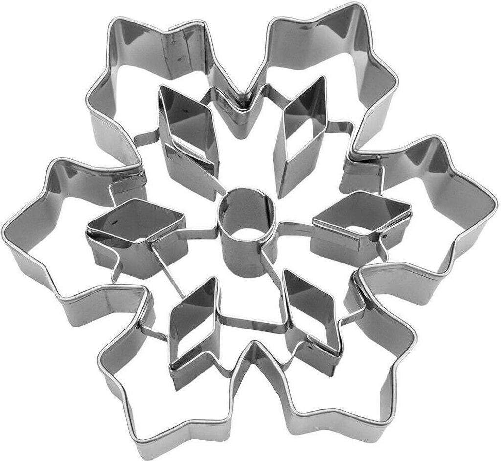 Städter Ausstecher Eiskristall mit Kristall-Aussparungen, Ausstechform, Plätzchenform, Keks, Plätzchen, Edelstahl, Ø 8 x 2.5 cm, 175204