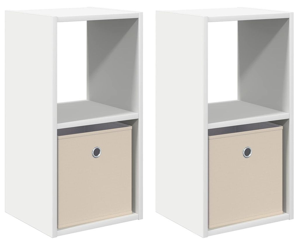 Nachttisch 2 pcs Weiß 30,5 x 27 x 59,5 cm Holzwerkstoff
