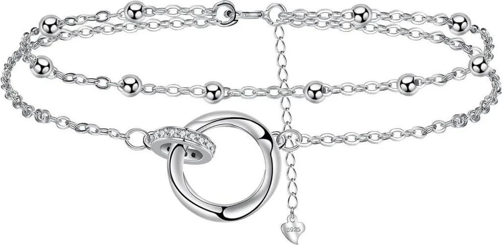 Bracelet de Cheville Femme Argent 925 - Fini le Ternissement à la Plage