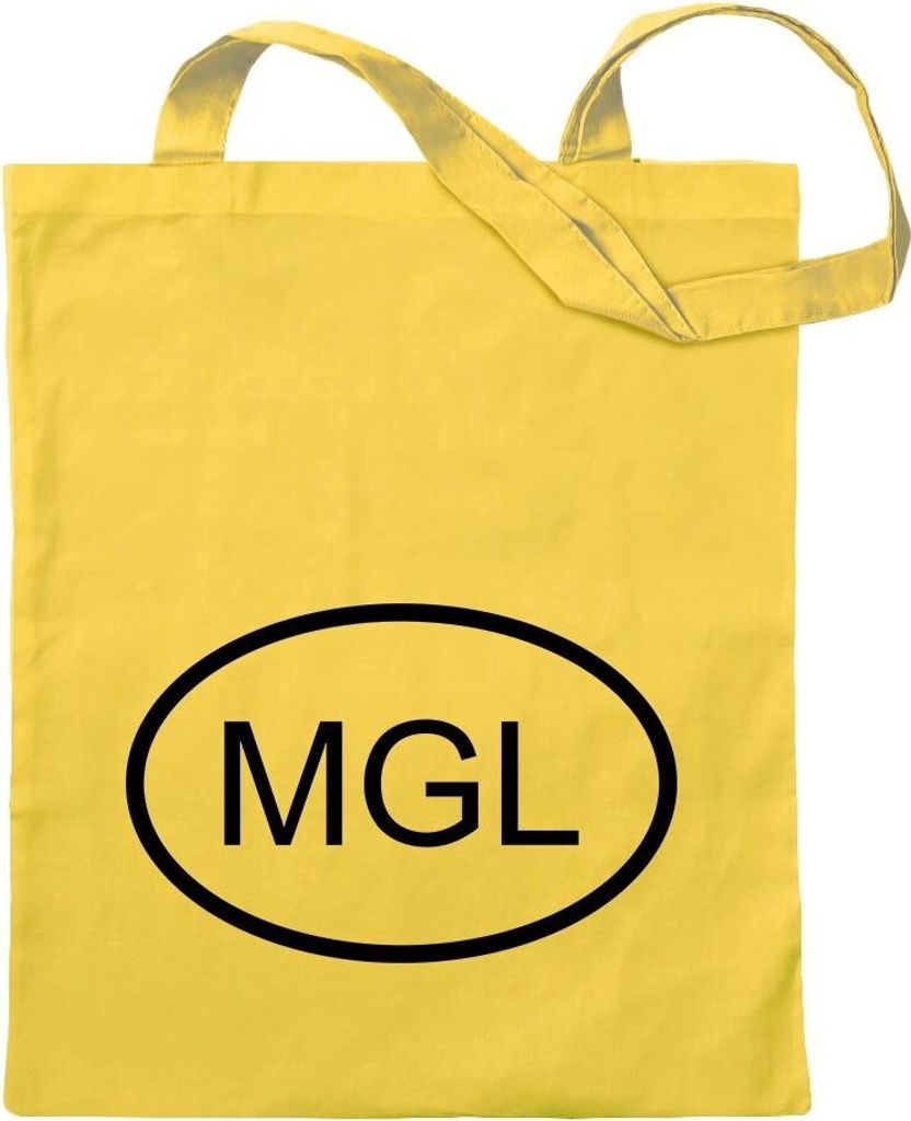 Kiwistar - Baumwolltasche - gelb - Mongolei MGL - Tragetasche Stoffbeutel Umhängetasche Langer Henkel