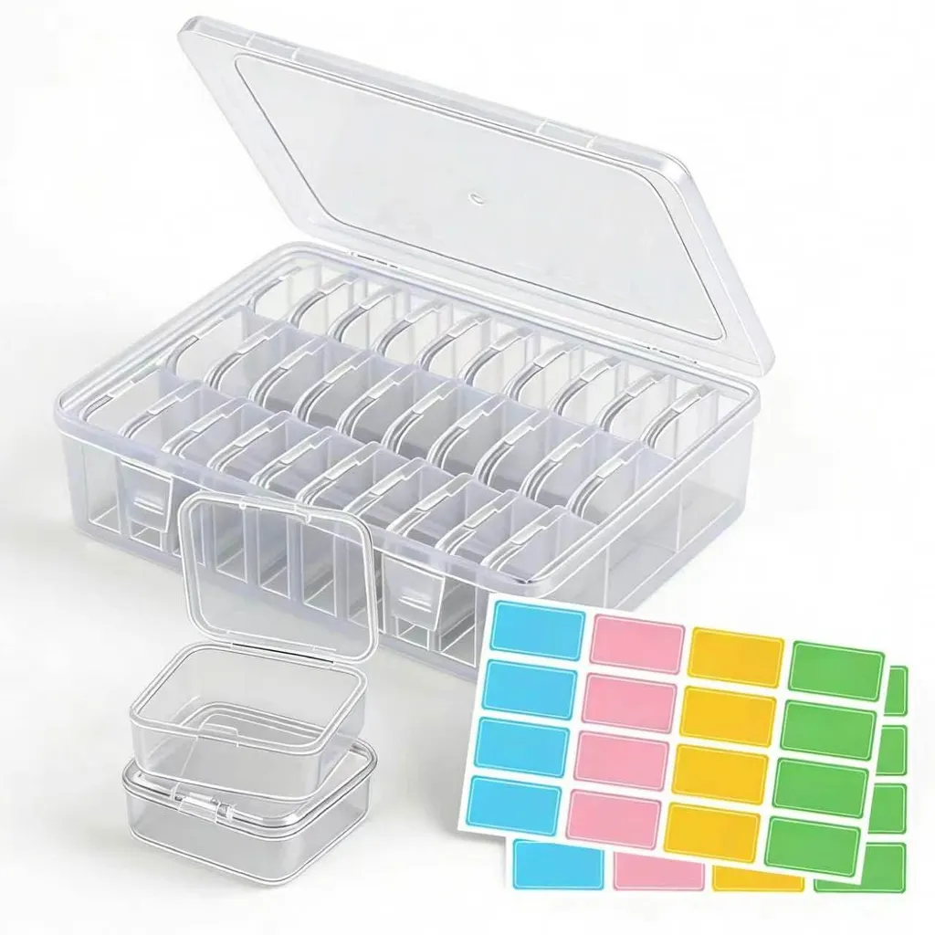 Boîte à perles empilable et robuste avec compartiments amovibles en kit
