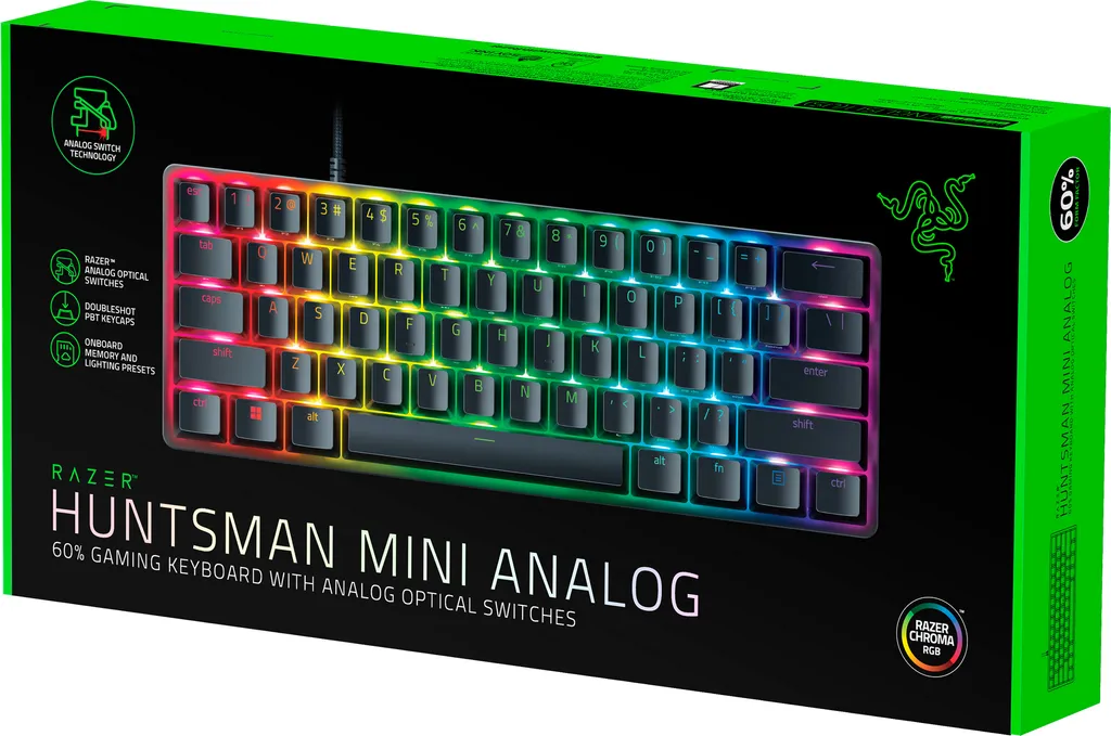 Razer Huntsman Mini Analog : Switchs Optiques et Format 60% Noir