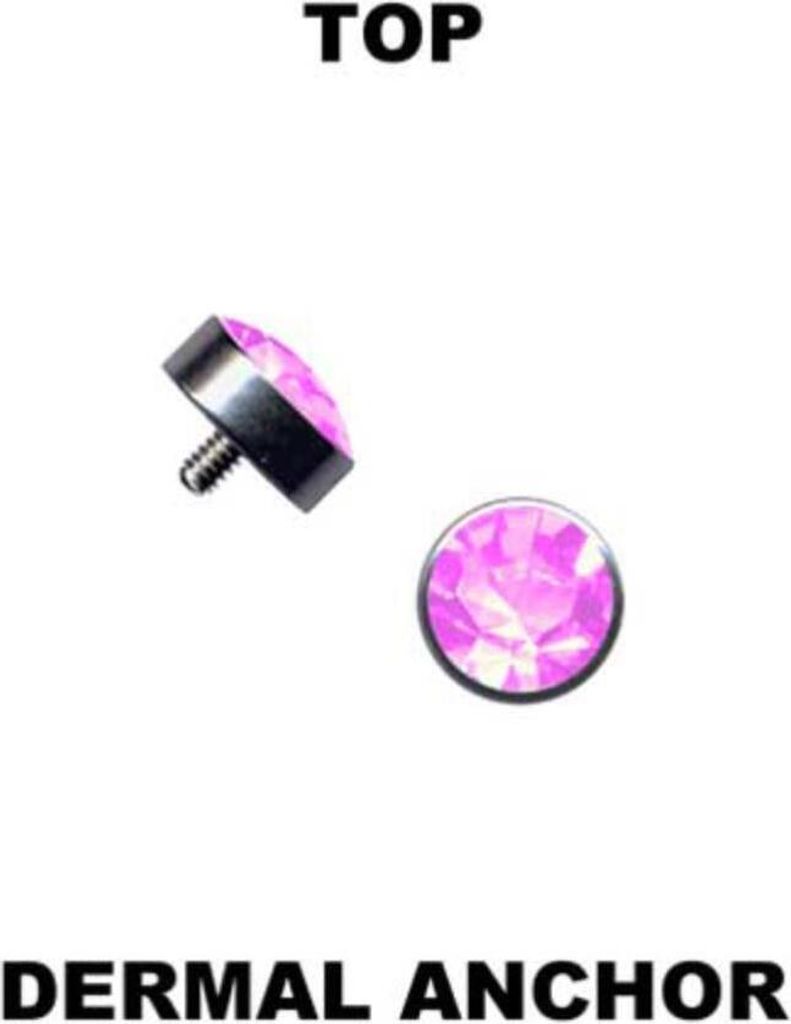 Dermal Anchor Aufsatz Kristall pink: Microdermal Hautanker Produktbild 