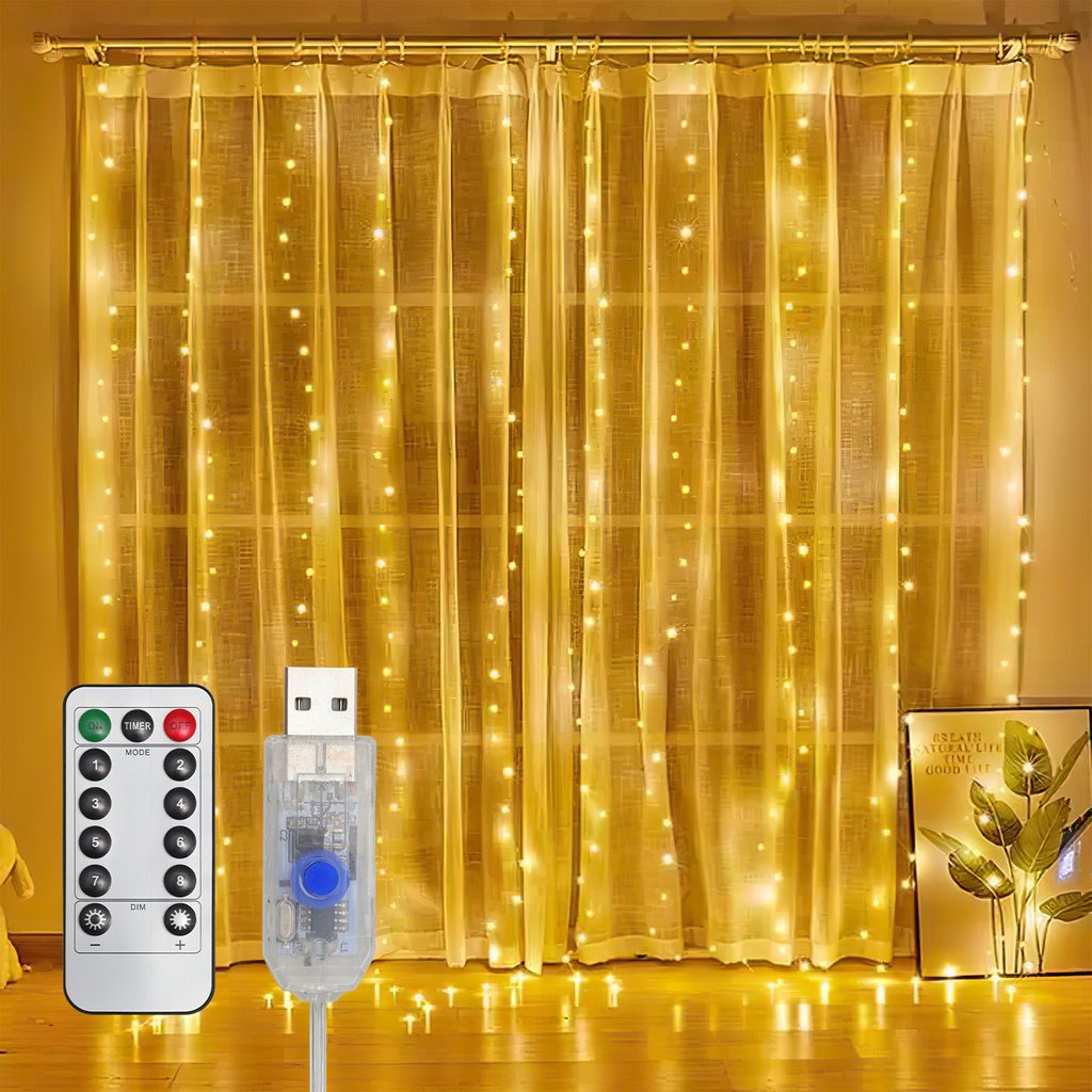 Montegoni Lichtervorhang LED 3x3 M Warmweiß