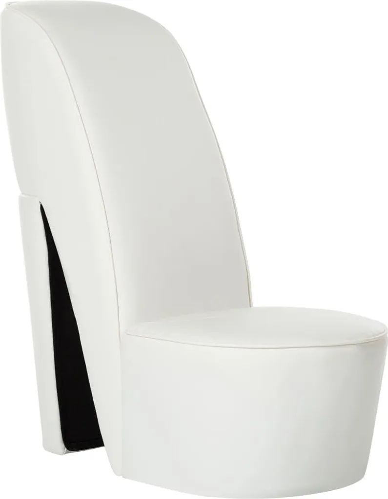 Chaise talon haut blanc similicuir finition luxe pour salon et chambre