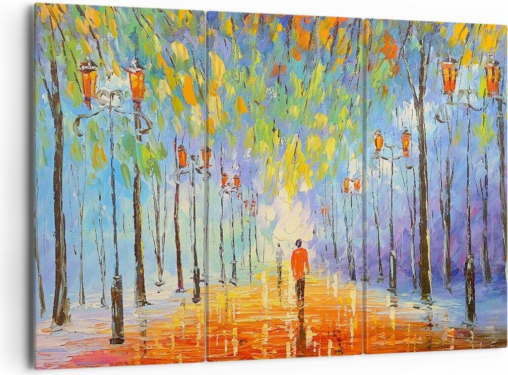 Bild auf Leinwand - Leinwandbild - Park Natur - 165x110cm - Wand Bild - Wanddeko - Wandbilder - Leinwanddruck - Bilder - Kunstdruck - Wanddekoratio...
