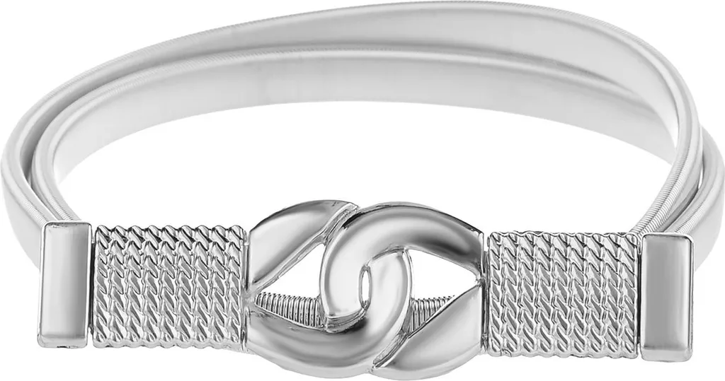Offerta Cintura Donna Elastica Argento con Piuma Metallo | Prezzo Top