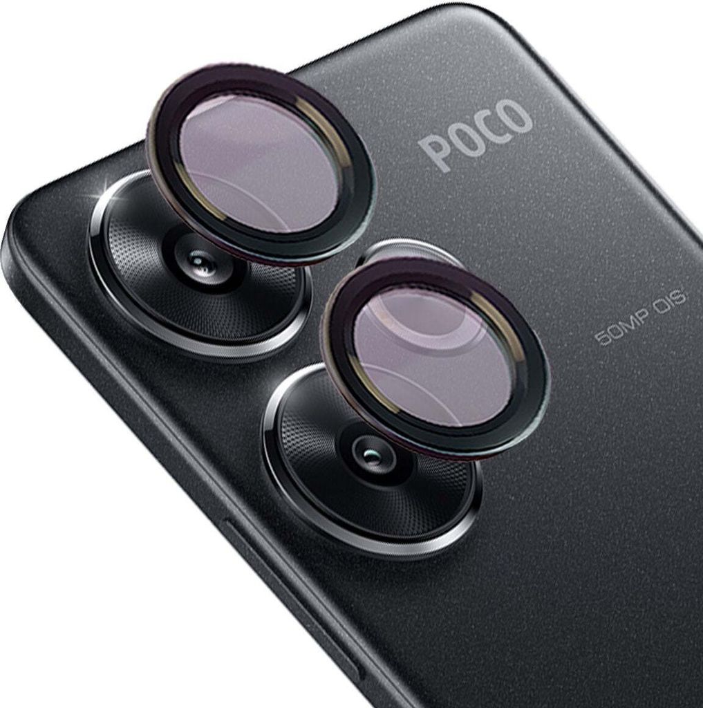 Bizon Glass Snap Lens Xiaomi Poco F6 schwarzer Rahmen