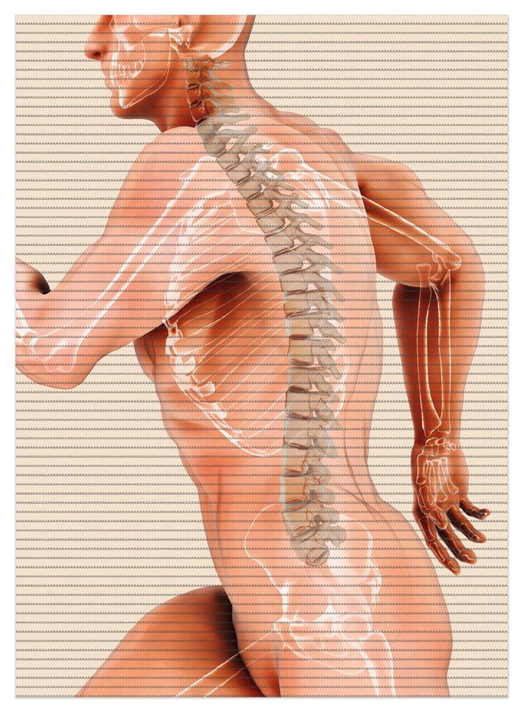 Wallario Duschmatte Antirutschmatte Badmatte Fußmatte Anatomie Wirbelsäule - Menschliches Skelett beim Laufen, Größe ca. 90 x 65 cm