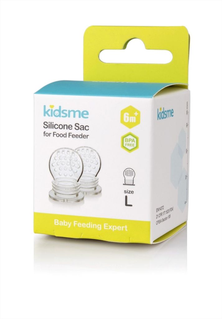 Kidsme Food Feeder patentēts silikona uzgalis, L izmērs (2 gab.), no 6 mēn.