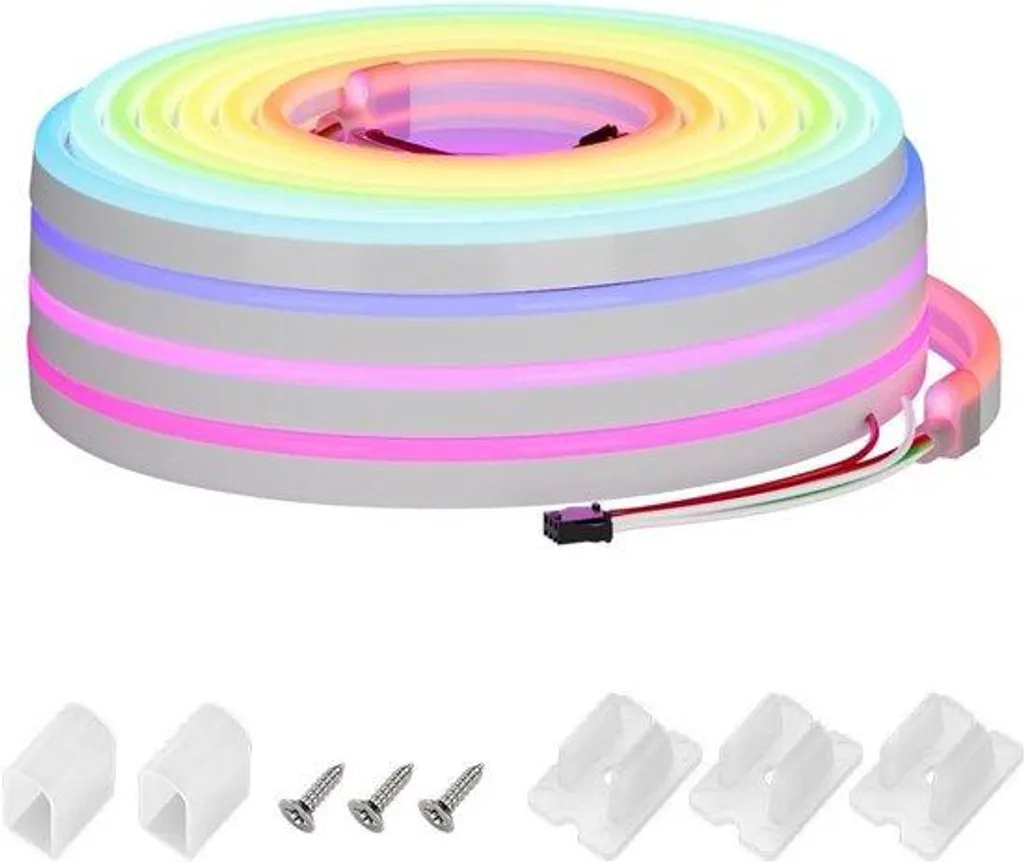 Bande LED Silicone 5m RGB 24V 108 LED/m IP67 Étanche Haute Densité 8mm