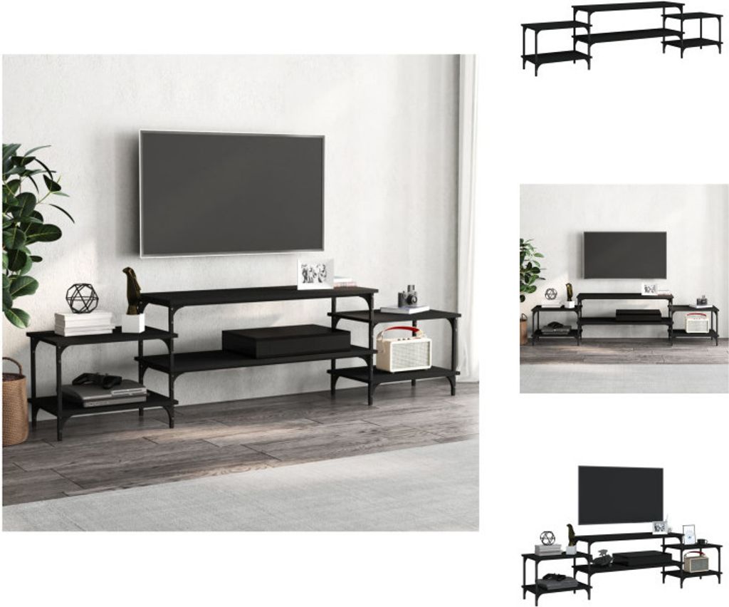 vidaXL TV-Schrank Schwarz 197x35x52 cm Holzwerkstoff - TV-Möbel