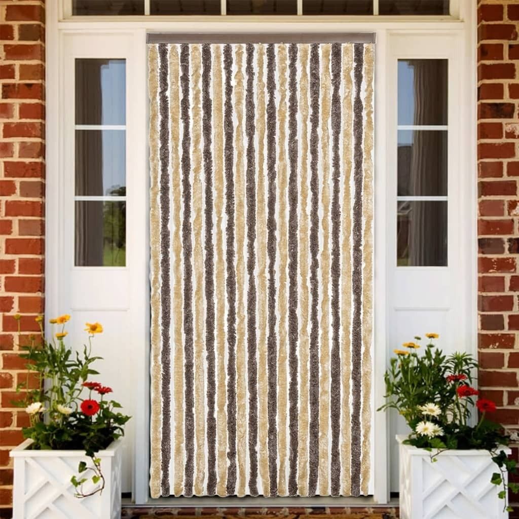 Möbel Fliegenvorhang Dunkelbraun und Beige 56x200 cm Produktbild 