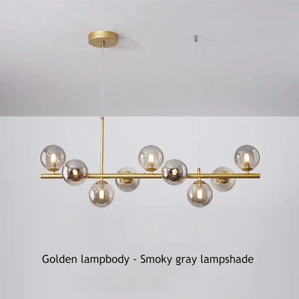 Plafonnier LED Design Moderne Doré 7 Globes - Éclairage 3 Températures - 2